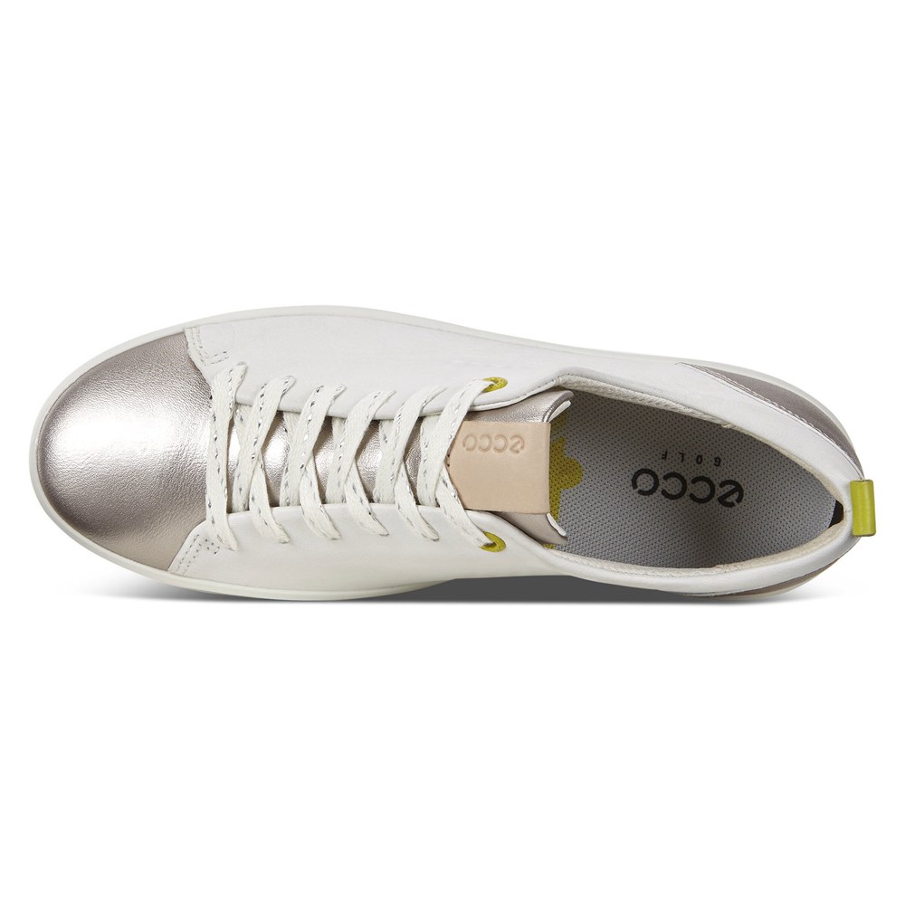 ECCO Womens Golf Shoes White - Soft - KUS-085671